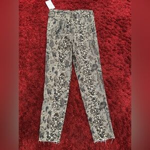 We The Free Snake Print Skinny Jeans in Black and Cream